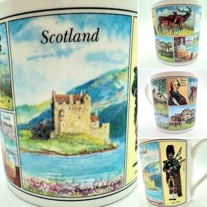 Ashley Memories of Scotland Fine Bone China Mug Made in England Castle Bagpipe